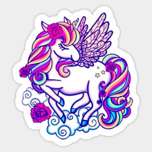 Cute Colorful Pegasus Unicorn Sticker